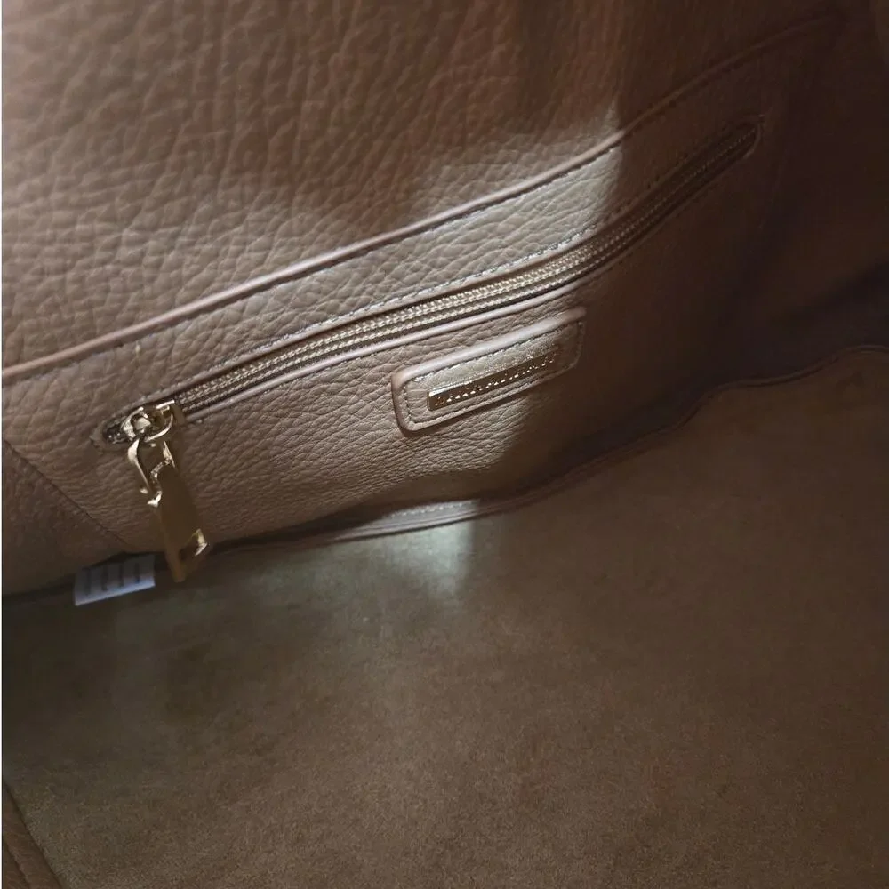 Shiraleah Arden Tote Tan Vegan Leather Suede Bag Slouchy Hobo Shoulder Carryall